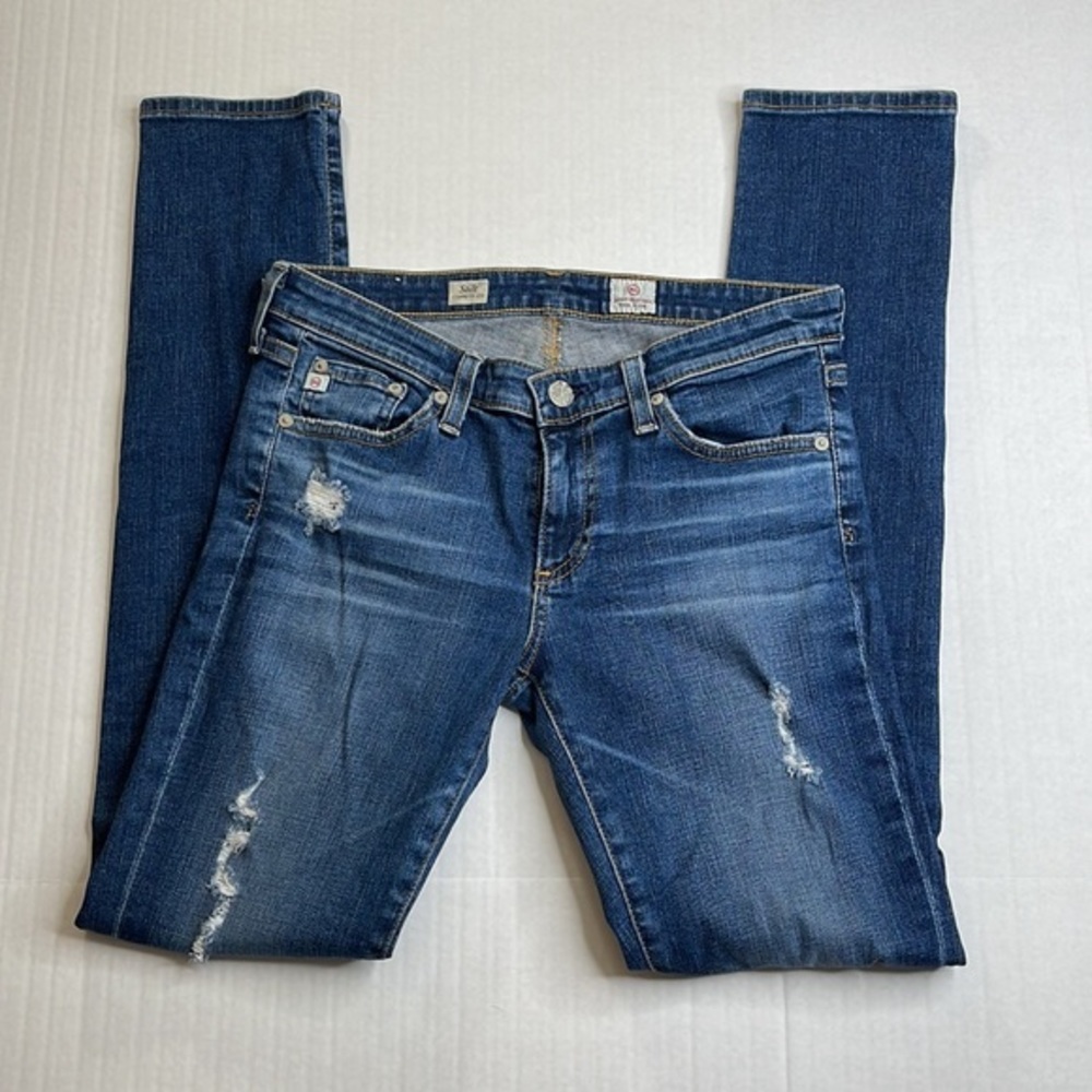 Ag Adriano Goldschmied Stilt Cigarette Leg Distressed Jeans Size 27R